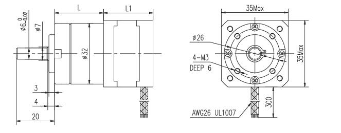 Dessin de moteur &agrave; engrenages pas &agrave; pas Nema14