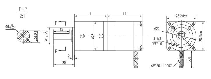 Dessin technique du moteur pas &agrave; pas 