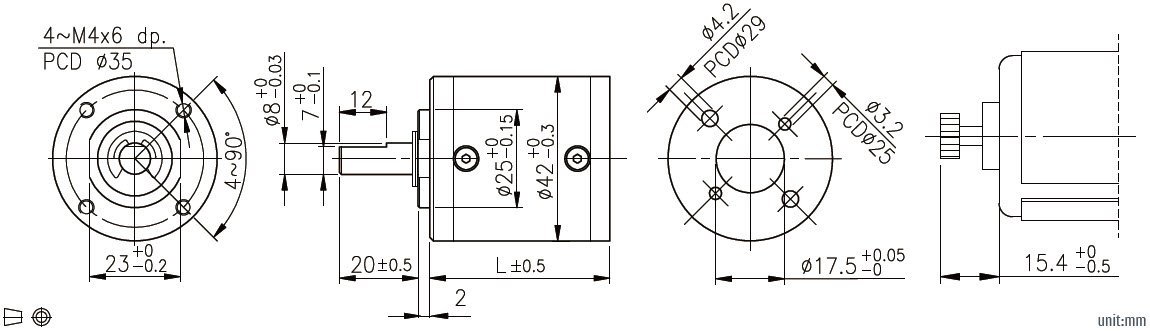 R&eacute;ducteur plan&eacute;taire D423C avec dessin technique Metal Gear