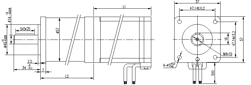 Dessin technique du motor&eacute;ducteur BLDC