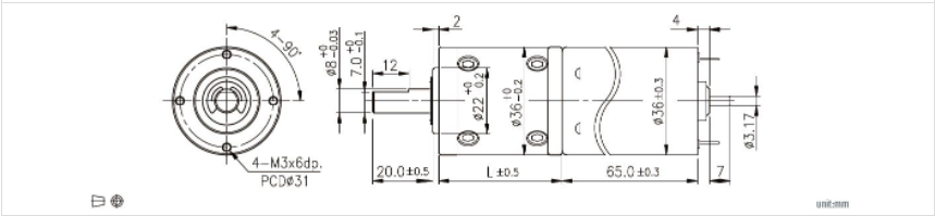 Moteur plan&eacute;taire personnalis&eacute; 24 V avec bo&icirc;te de vitesses